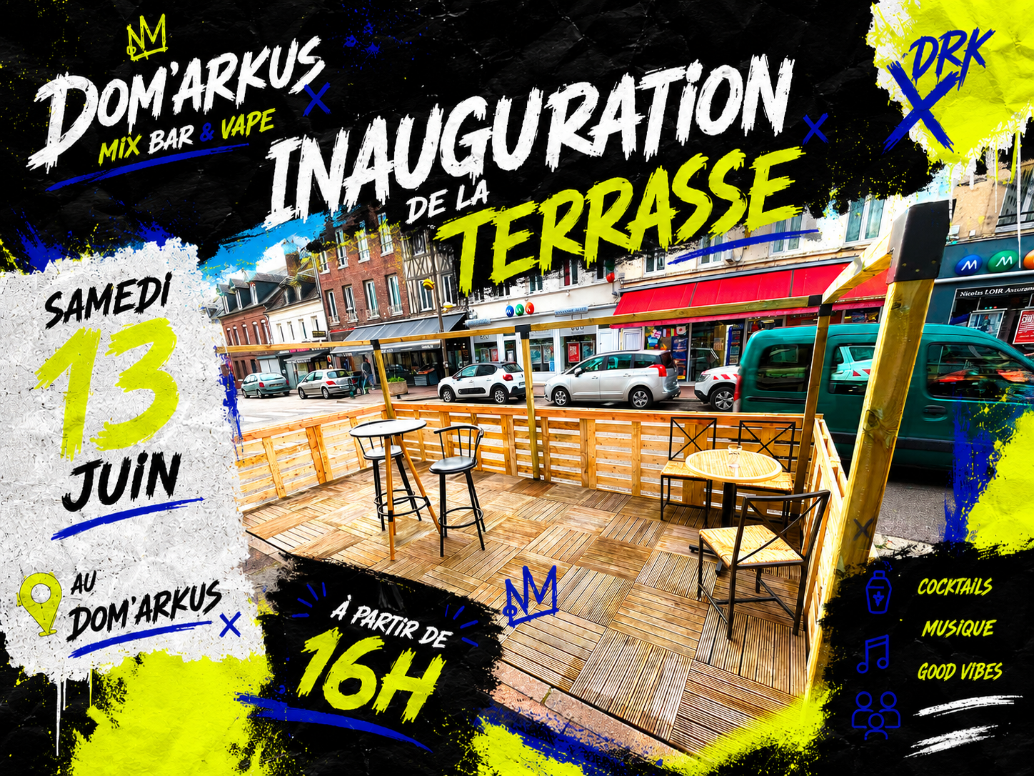 Nouvelle terrasse extérieure à Bourg-Achard : découvrez le Dom’Arkus, le concept unique entre vape shop et bar
